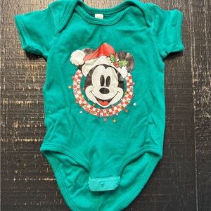 Green Holiday Mickey Mouse Kids Onesie 12 months